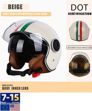 DOT 3/4 Open Face Casco Moto Retrò Vintage Chopper Scooter per Uomo/Donna