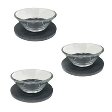 Set 3 ciotole vetro piattino