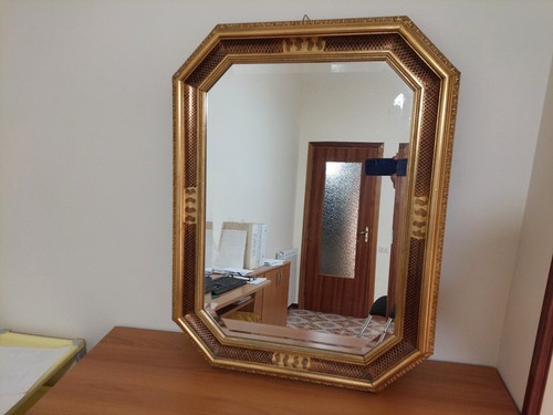 Specchio antico con cornice - , in