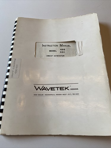 Wavetek modello 430 431 - wavetek,