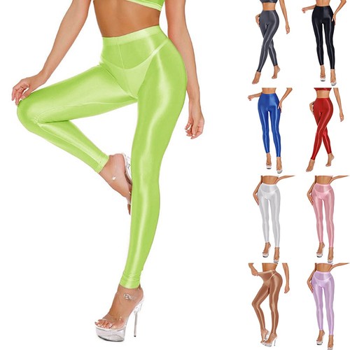 Leggings raso lucidi look