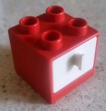 LEGO DUPLO - COMODINO ROSSO CON CASSETTO BIANCO - 2770 - VINTAGE - USATO - 1986