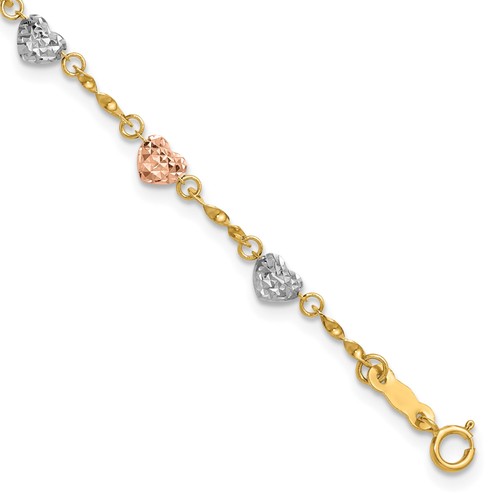 Bracciale 14k tricolore taglio