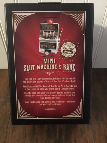 Mini slot machine and bank - and,