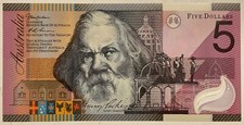 5 DOLLARS AUSTRALIA 1 BANCONOTA CARTAMONETA 5 DOLLARI