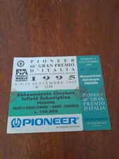 Biglietto abbonamento Formula 1 - 66° Gran Premio d'Italia "Pioneer" Monza 1995