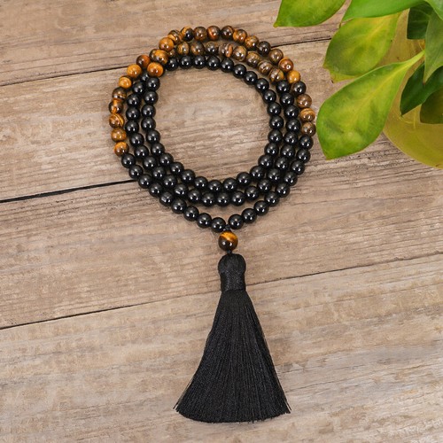 Collana mala 8mm nero - 8mm,