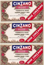11676-ETICHETTE PUBBLICITARIE, VINI-LIQUORI, CINZANO ROSE',VERMOUTH, TORINO-ALBA
