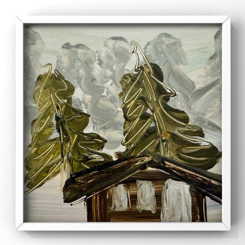 Quadro con cornice paesaggio