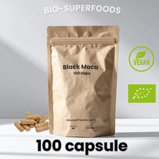 Maca Nera Peruviana Bio Cruda Stimolante Premium Afrodisiaco 100 Capsule