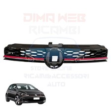 GRIGLIA RADIATORE MASCHERINA NERA CON PROFILO ROSSO VW GOLF 7 VII GTI 2017-2020