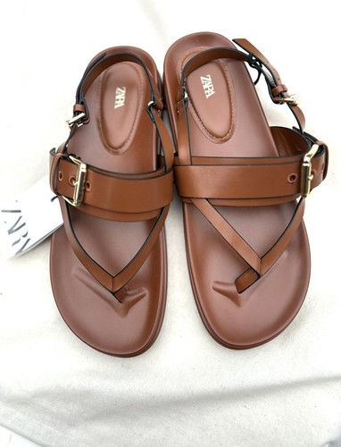 Zara sandali piatti marroni - zara,