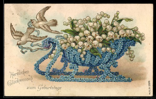 Cartolina goffrata colombe