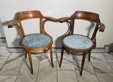 Un set 2 sedie/sedie da scrivania con braccioli antichi Thonet/J&J Kohn anni '20 circa
