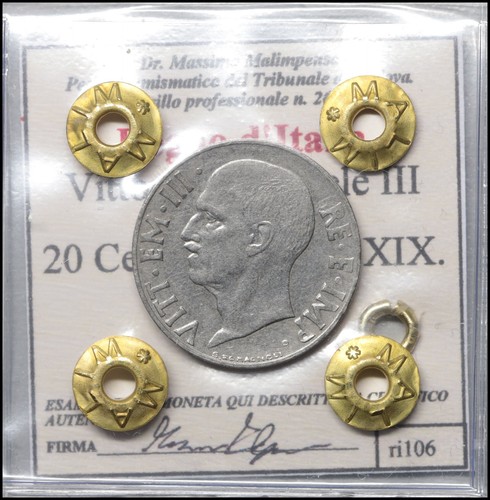 Regno italia centesimi - d'italia, 20