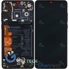 DISPLAY LCD SERVICE PACK ORIGINALE + FRAME BATTERIA PER HUAWEI P30 ELE-L09 NERO