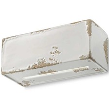 Ferroluce Lampada da Parete Vintage Retro Bianco 25x10cm 1x E27 a Mano Ceramica