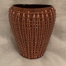Fratelli Fanciullacci Cesto Intreccio Dettaglio Ceramica Colorato Ruggine Vaso 4 1/2 Pollici