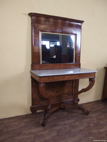 Console con specchira noce - console,