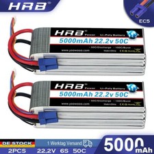 2 Pezzi HRB 6S 5000mAh 22,2V LiPo Batteria EC5 Alta Efficienza per Auto Aereo Barca