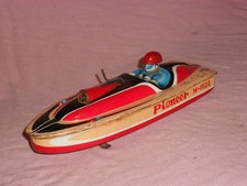 Mitsuhashi Pioneer M1023 Tin Motorboat Cruiser Showa Vintage Giappone M Mark As-Is