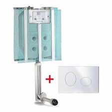 Pucci ECO Cassetta Scarico Incasso WC e Placca Ellisse Bianca