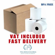 Rulli termici 57 x 57 mm macchina e PDQ LUNGHEZZA PIÙ LUNGA 20 ROTOLI