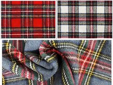 Tessuti artigianali in lana tartan spazzolata a quadri invernali larghezza 15...