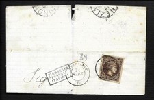 GRECIA , 30 l. SU FRAMMENTO DI LETTERA , BOLLO : " PIROSCAFI POSTALI ITALIANI" .