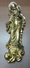 Statua In Ottone Madonna - Vergine Maria Con Bambino Da Appendere