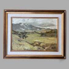 “Paesaggio Di Montagna” Olio Su Tela Firmato