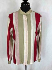 I BLUES MAX MARA VINTAGE '80 Camicia Donna Cotone Blusa Rigata Coreana Sz.L - 46