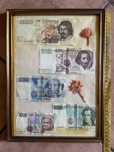 Quadro vintage vecchie lire - quadro,