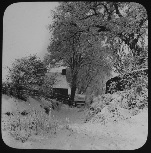 Snow winter scene - winter, c1890