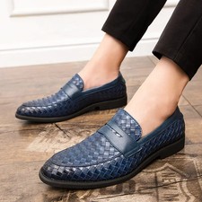 38-48 Plus Size Mens Slip on Loafers Casual Business Flats Shoes PU Leather Size
