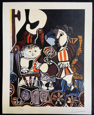 Pablo Picasso Litografia "Claude e Paloma" COA firmata numerata limitata