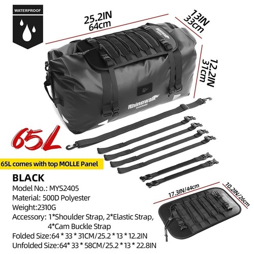 Borsa moto impermeabile - borsa, 65l