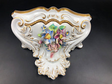 Mensola console Vecchia Manifattura Capodimonte fiori rilievo oro