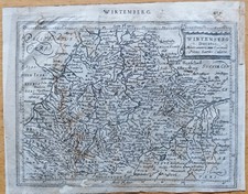 Württemberg Germania - Mappa originale Mercatore - 1651