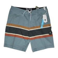 Vissla Cheater Five Boardshorts Uomo 32 Strisce Ardesia Leggera 18,5” Vacanza Nuovo con etichette ☀️