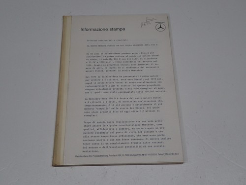Mercedes 190 nuovo motore om - mercedes,