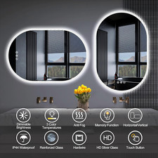 Specchio bagno con illuminazione LED 50/60/70/80 cm touch senza appannamento specchio da parete DE