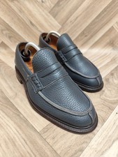 TRICKER'S EVA MOCASSINO PENNY LOAFERS IN PELLE MARTELLATA GRIGIO - UK 6 FIT 4