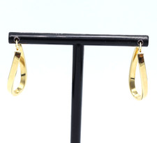 Orecchini vintage anni '80 Italia ovali lucidi in oro giallo massiccio 18K