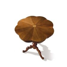 TAVOLO LEGNO diametro 56 H 71 ROTONDO INTARSIATO LEGNO MASSELLO