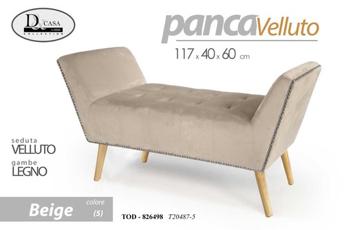 Panca velluto classica moderna - velluto,