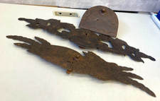 Japanese Antique Tansu-Kanagu Chest of Drawers Fittings Iron Decorative Shape FS