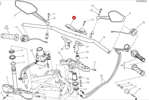 Ducati morsetto superiore - ducati,