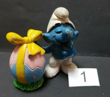 PUFFO PASQUALE PEYO 1984 SCHLEICH MADE IN PORTUGAL 20490 OSTERSCHLUMPF OSTEREI