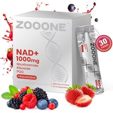 ZOOONE NR1000 NAD+ Mix Bevanda Aroma Bacche - Supporto Salute Occhi, 30 Confezioni